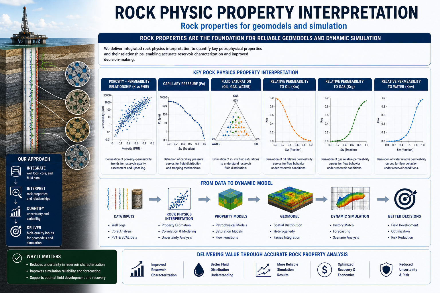 Rock physic property interpretation illustration.